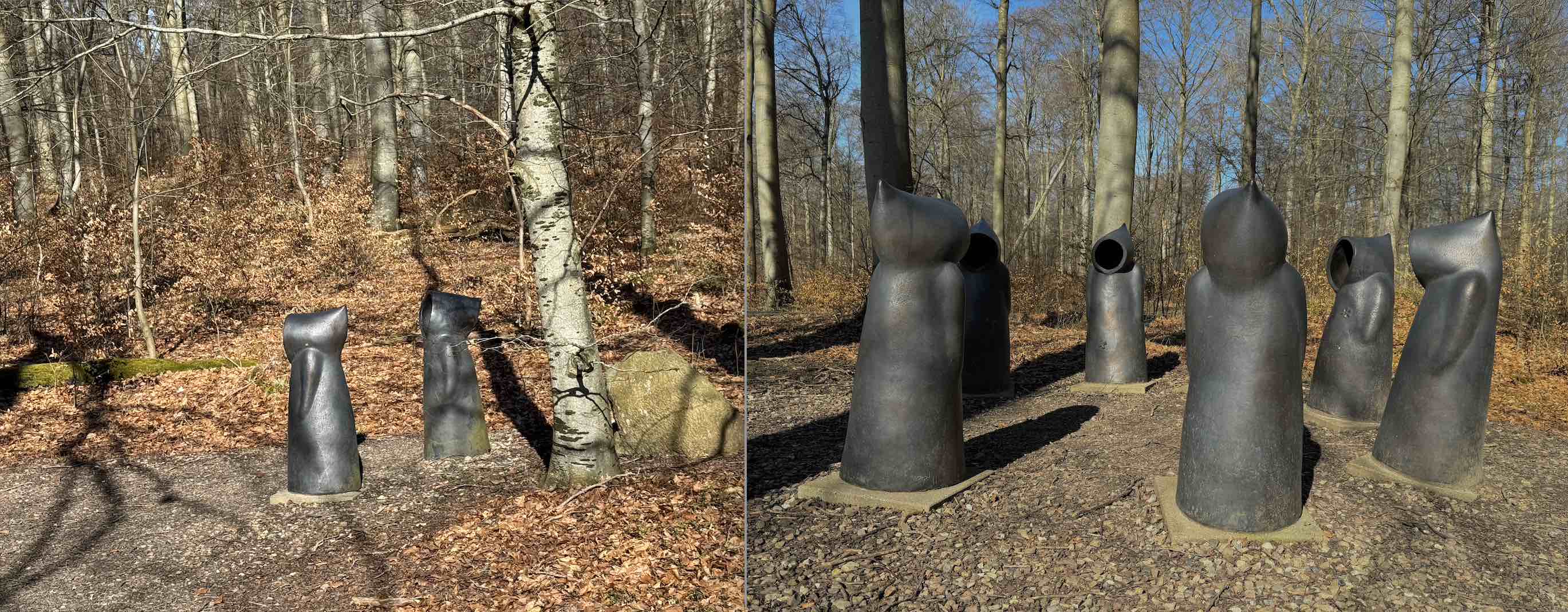 Ulkerup Sjælene – en symbolsk rundkreds i skoven. De to sjæle, der står væk fra gruppen, fortæller historien om de sidste efterladte, der blev tvunget til at forlade deres hjem i Ulkerup landsby for flere hundrede år siden. Skulpturerne i bronze er skabt af kunstneren Thomas Kadziola og står som en poetisk påmindelse om fortidens liv og menneskeskæbner i Odsherred